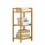 Tiered Bamboo Wood Book Storage Shelf | Small