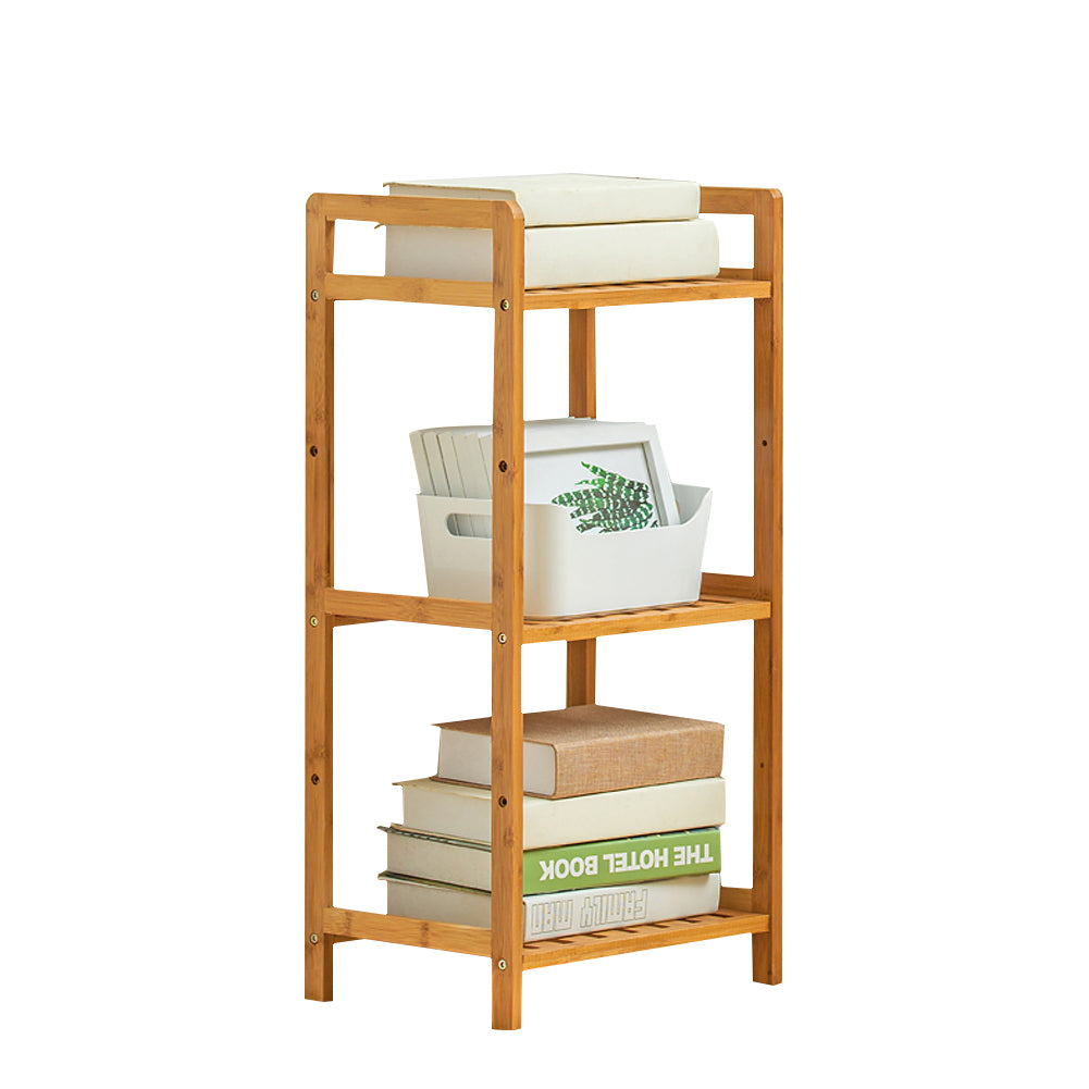 Tiered Bamboo Wood Book Storage Shelf | Small