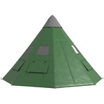 6 Man Tent Metal Poles Water-resistant Walls Windows Door | Green