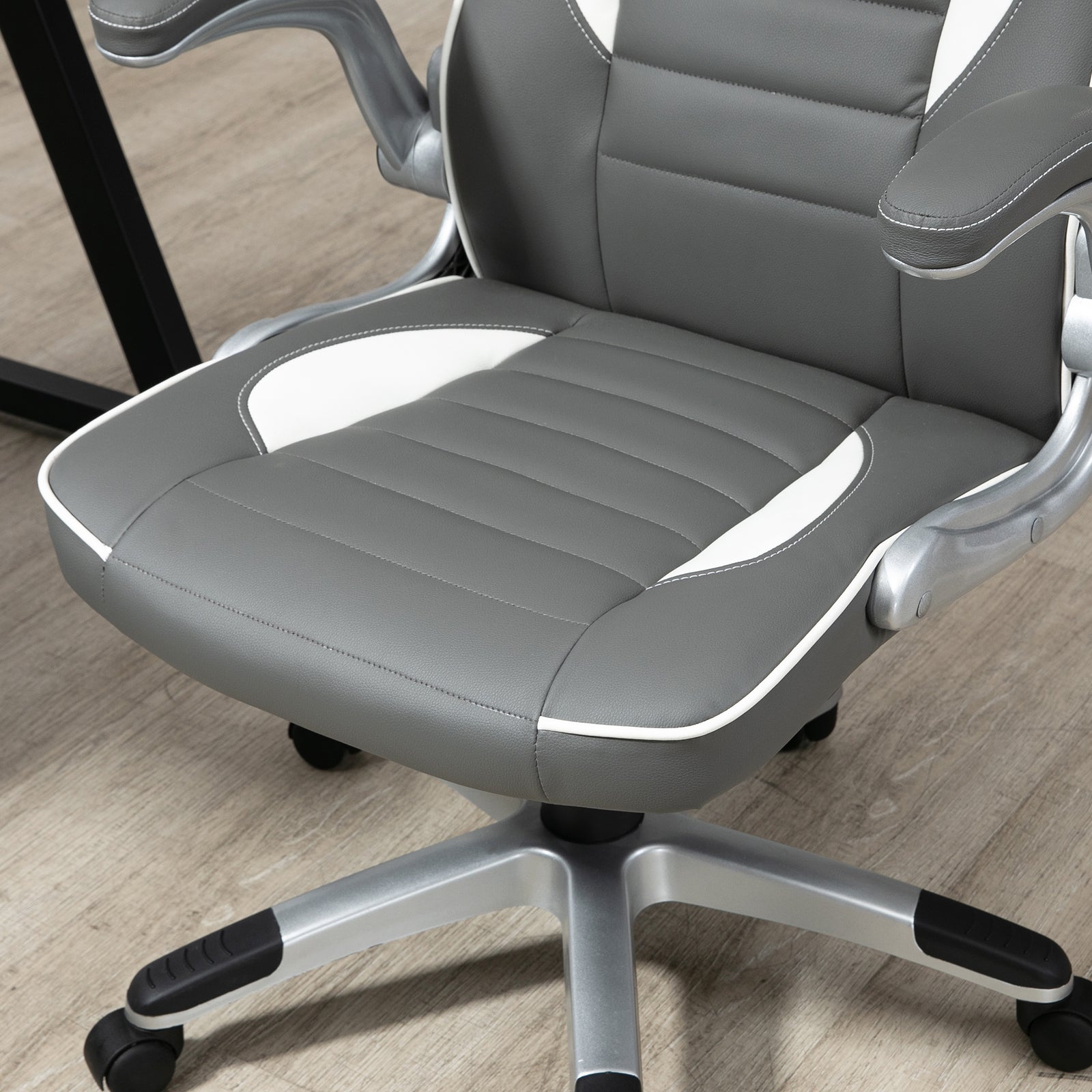 Gaming Chair Adjustable Flip Up Arms Grey