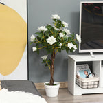 90cm Artificial Rose Tree Fake Decorative Plant | Set of 1 | White