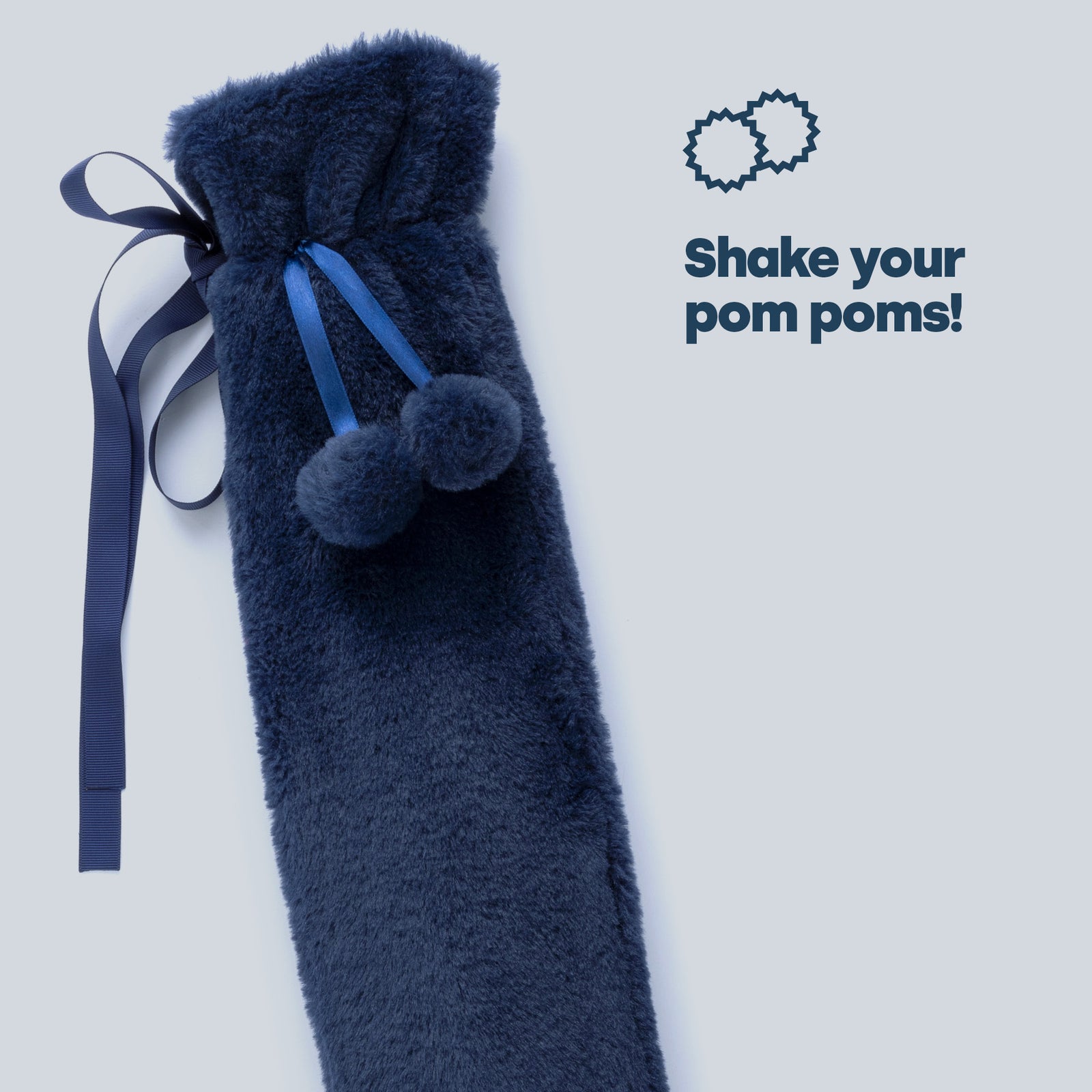 Wrap-around Long Hot Water Bottle - Navy Plush