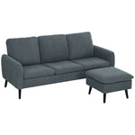 3 Seater Corner Sofa Couch Settee With Chaise Lounge | One Size | Dark Gray