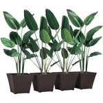 Planter Pack Of 4, Rattan Effect, Brown | Brown