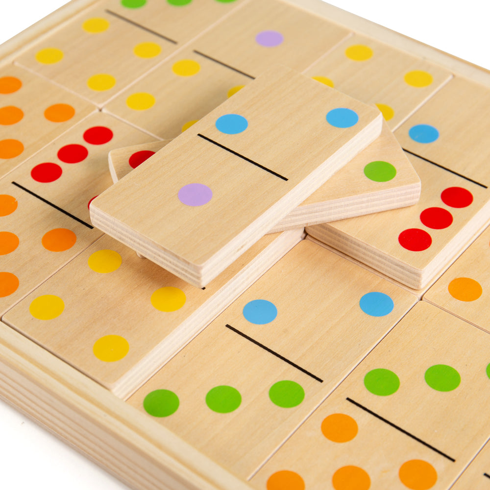 Wooden Jumbo Dominoes Set, Includes 28 Pieces