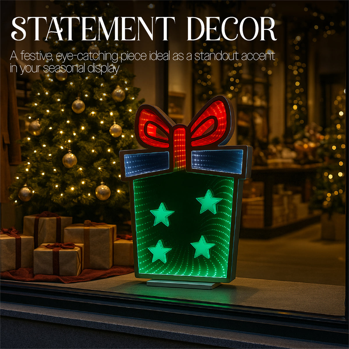 Xmas Haus 42x56cm 136 Led Giftbox Infinity Light 3m Cable