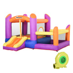 Bouncy Castle With Slide Pool House Inflatable W/ Blower Multi-color