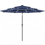 2.8 M Garden Parasol Umbrella With Light, Patio Umbrella | Navy Blue