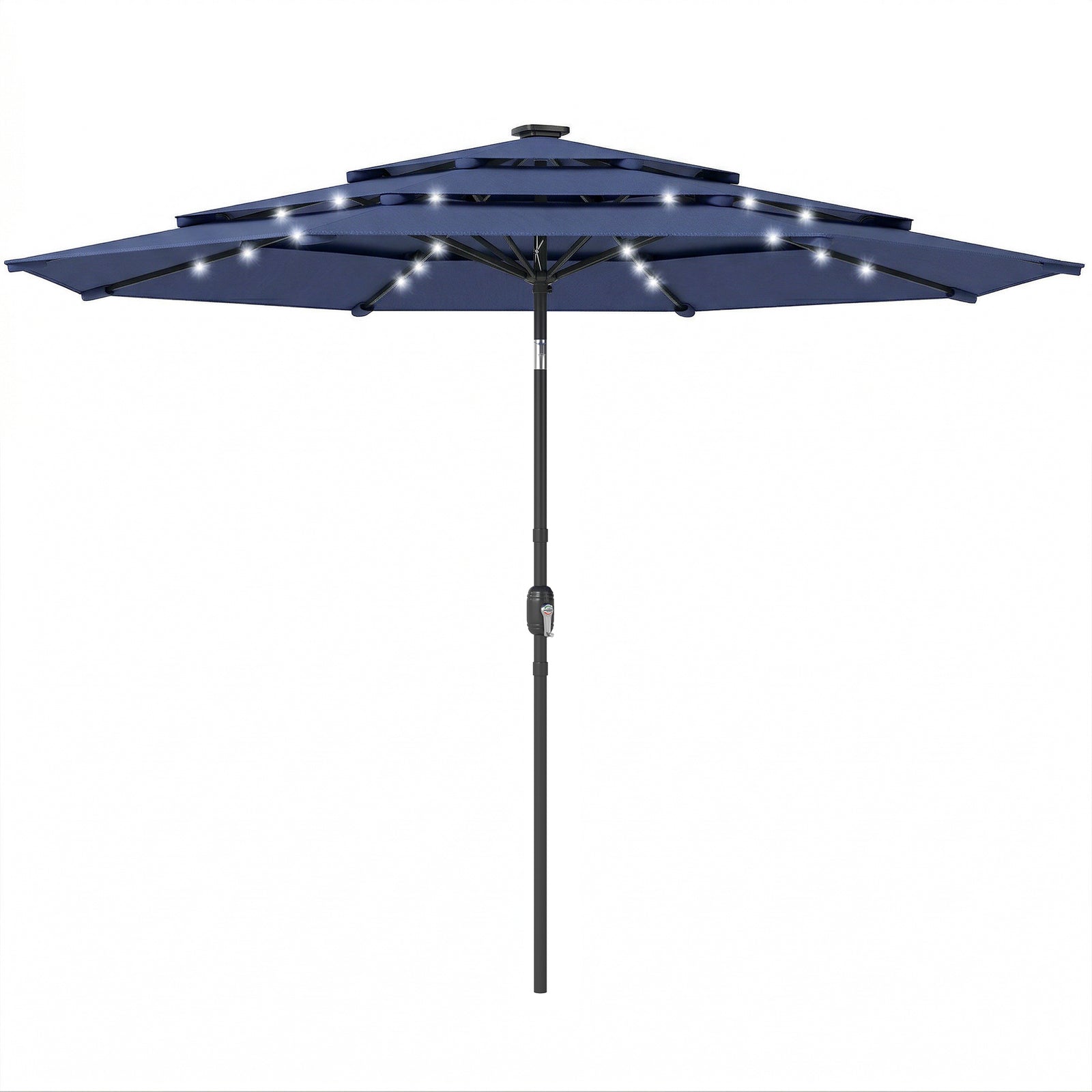 2.8 M Garden Parasol Umbrella With Light, Patio Umbrella | Navy Blue