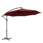 3m Garden Parasol W/ Crank & Base | Red