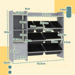 Toy Storage Unit With 8 Removable Bins, Storage Shelves, Cabinet | Grey