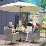 Rattan Dining Set, 4 Seater With 50mm Parasol Hole | Gray