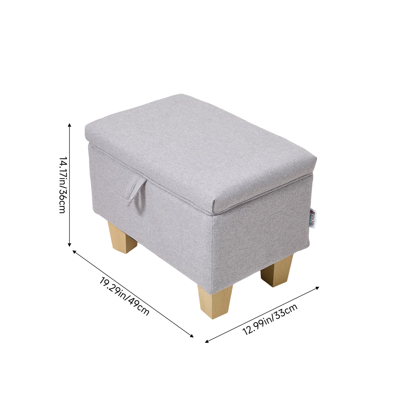 Breeins Linen Fabric Storage Ottoman