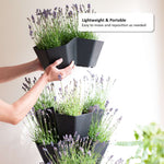 5 Tier Black Stackable Planter Trio Pot