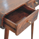 California Walnut Curved Hallway Table