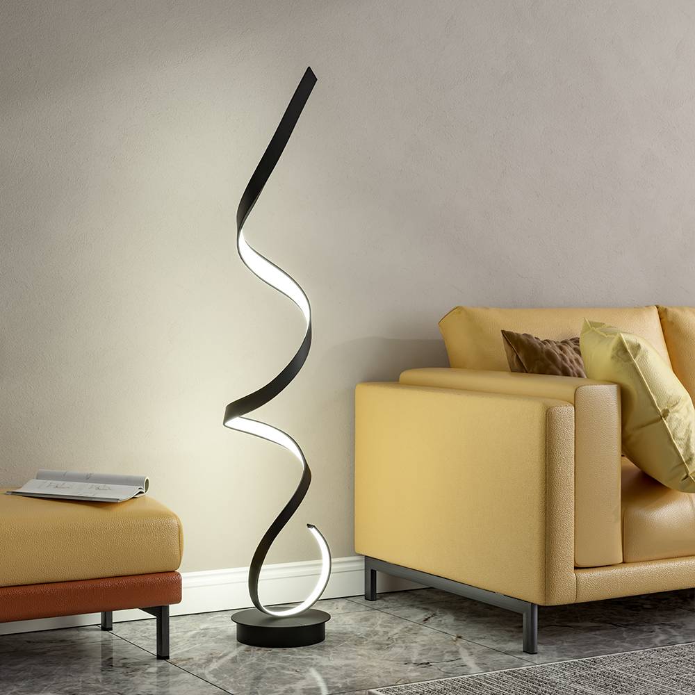 Contemporary Led Spiral Floor Lamp In White Light For Living Room