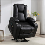 Hartville Electric Lift Assist Riser Recliner With Massage And Heat | Black