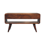 Solid Wood Reverse Curved Chestnut Media Unit