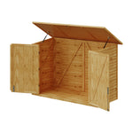Outdoor Fir Wood Bicycle & Garden Shed – Sloped Asphalt Roof, Lockable Door, Natural Wood, Floor Included | Medium | Natural