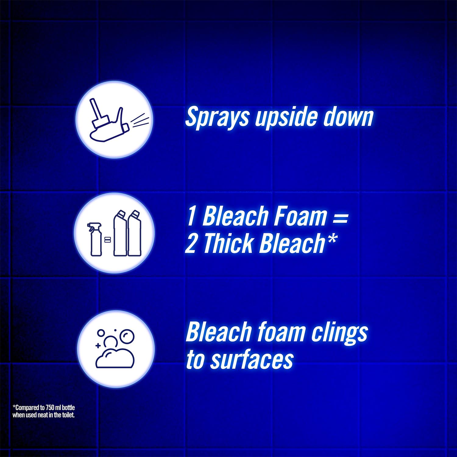 Mint Boost Bleach Foam Spray Toilet & Bathroom Cleaner 450ml, 6 Pack