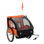 18m+ 2-seat Child Bike Trailer For Kid W/ Steel Frame Seat Belt | Yellow