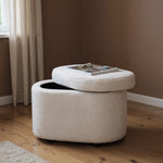 Breeins Modern Teddy Fleece Storage Ottoman With Plastic Legs