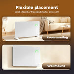 Electric Radiator 2000w Panel Heater Wall Mounted Freestanding | White