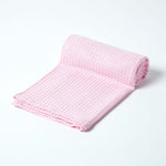 Organic Cotton Waffle Blanket/ Throw | 90cm x 112cm | Pink