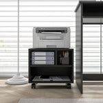 Printer Stand With Storage Printer Cart On Wheels Office | One Size | Black