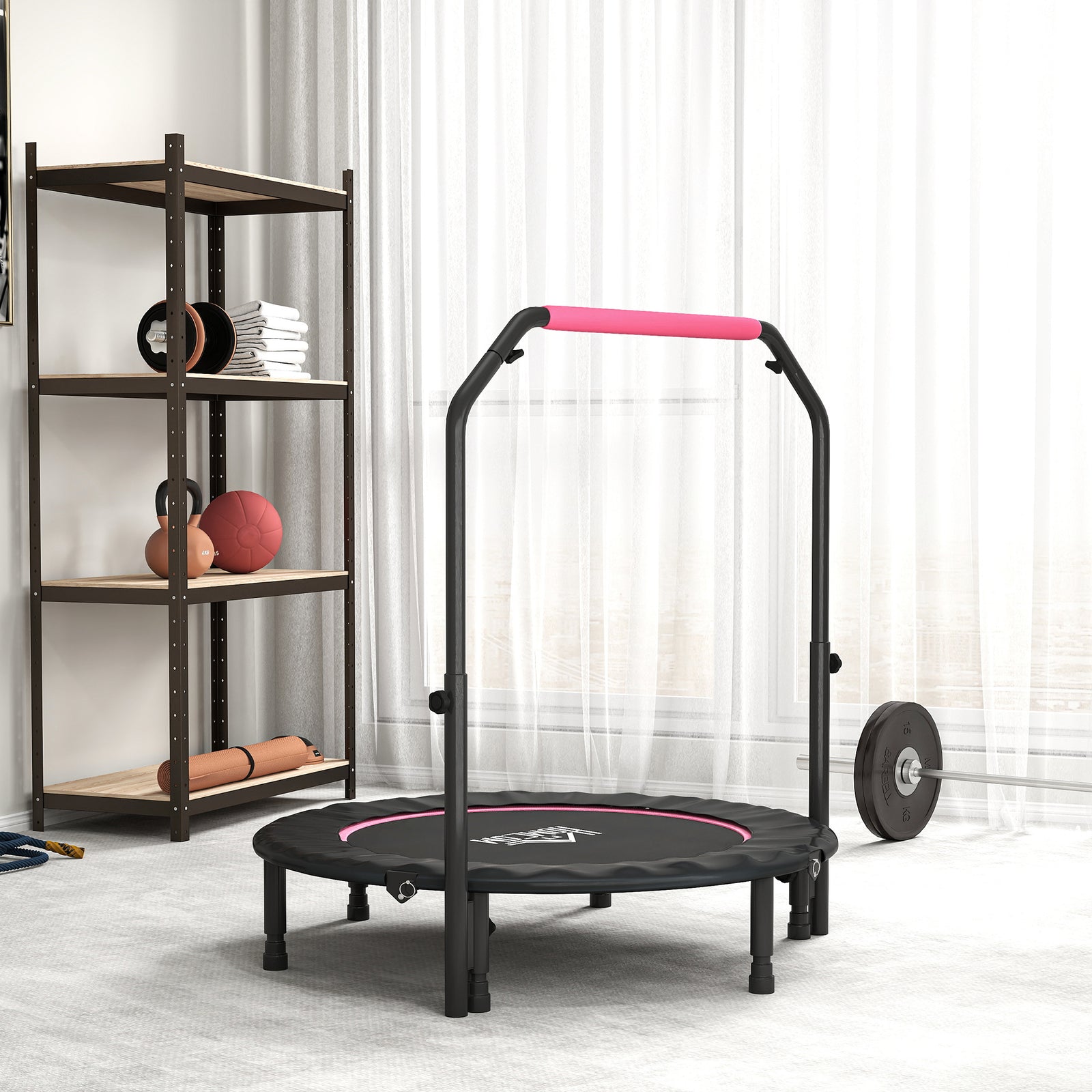 45 Foldable Mini Trampoline Fitness Trampoline Rebounder | Pink