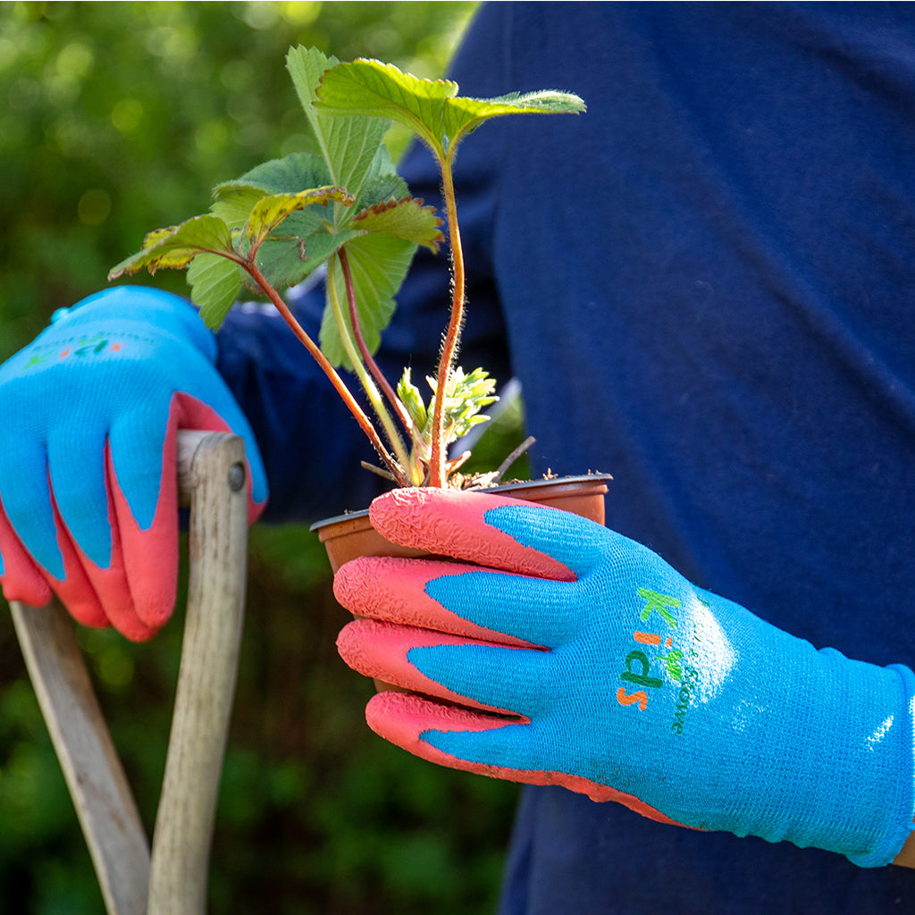 Budding Gardener Gloves For Kids (ages 6-9) Blue | Small | Blue