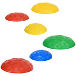 Balance River Stones (6-8 stones) W/ Non-slip Mats For Ages 3-8 Years | Small | Multi Colour