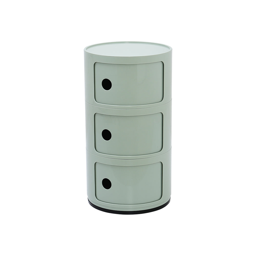 Cylindrical Multi-tiered Plastic Storage Drawer Unit | Green