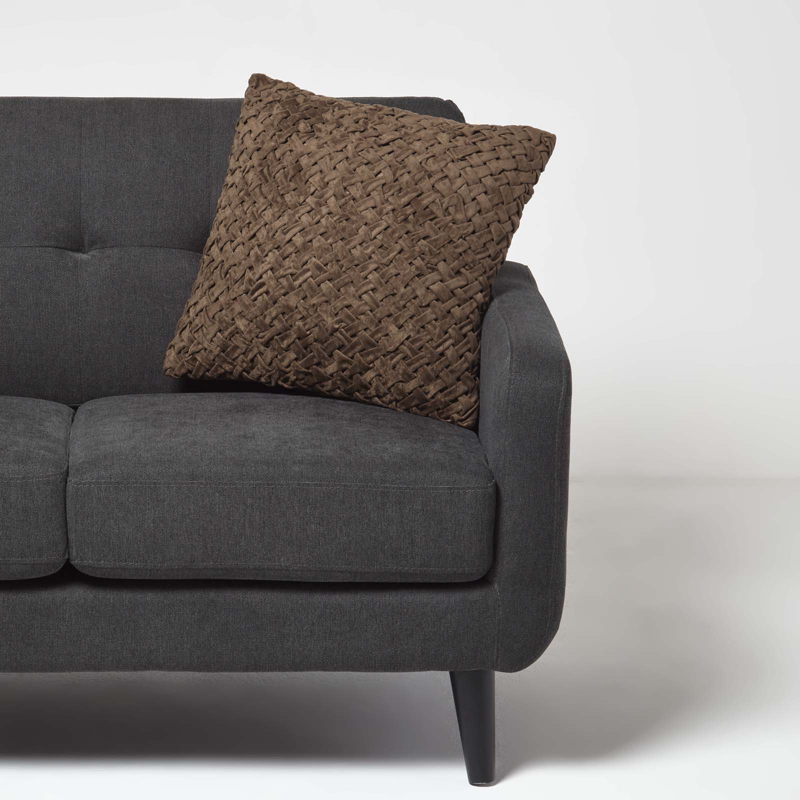 Sofia Pleated Velvet Cushion | 45cm x 45cm | Brown