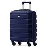 55x40x20cm Lightweight Luggage Hard Shell Cabin Suitcase 60+ Airlines Approved - Carry On Case - 4 Wheels | 55 x 40 x 20cm | Navy Blue