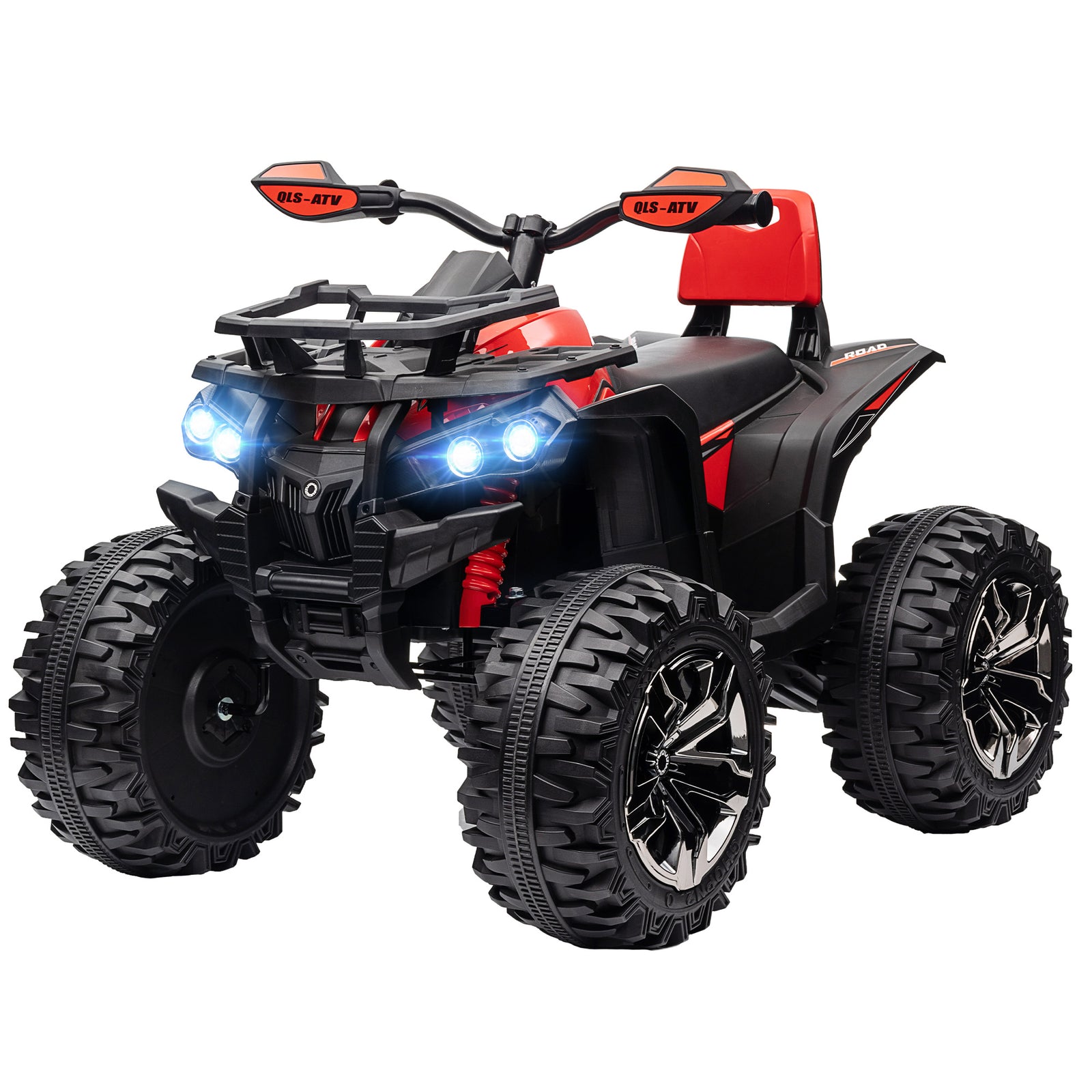 12v Quad Bike Atv With Led Lights, Music, For Boys Girls | Red