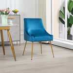 Set Of 2 Lograto Velvet Dining Chairs | Blue