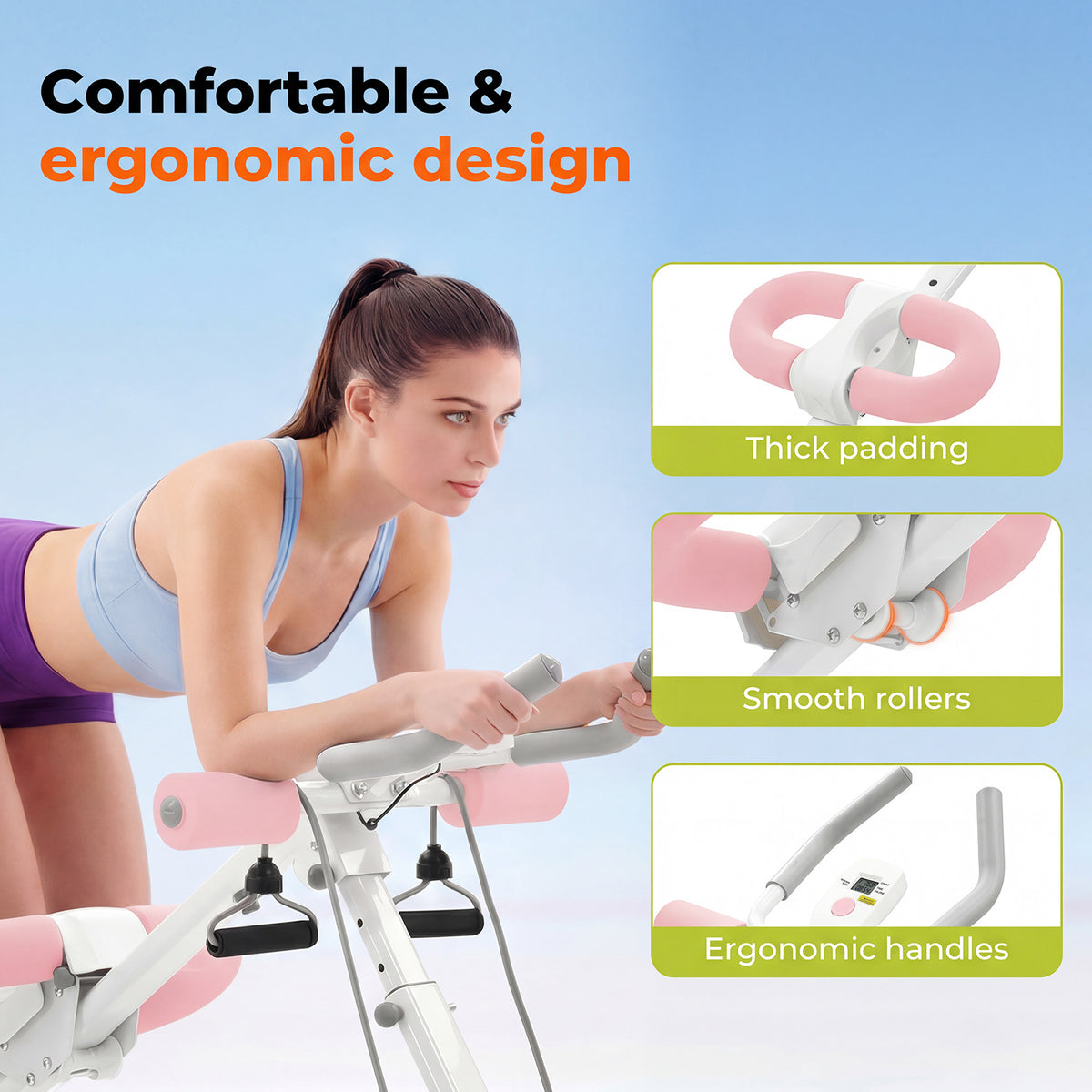 Centra Adjustable Ab Machine Foldable Abdominal Trainer Home Workout Monitor