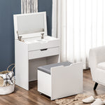 Dressing Table With Mirror And Stool Vanity Table
