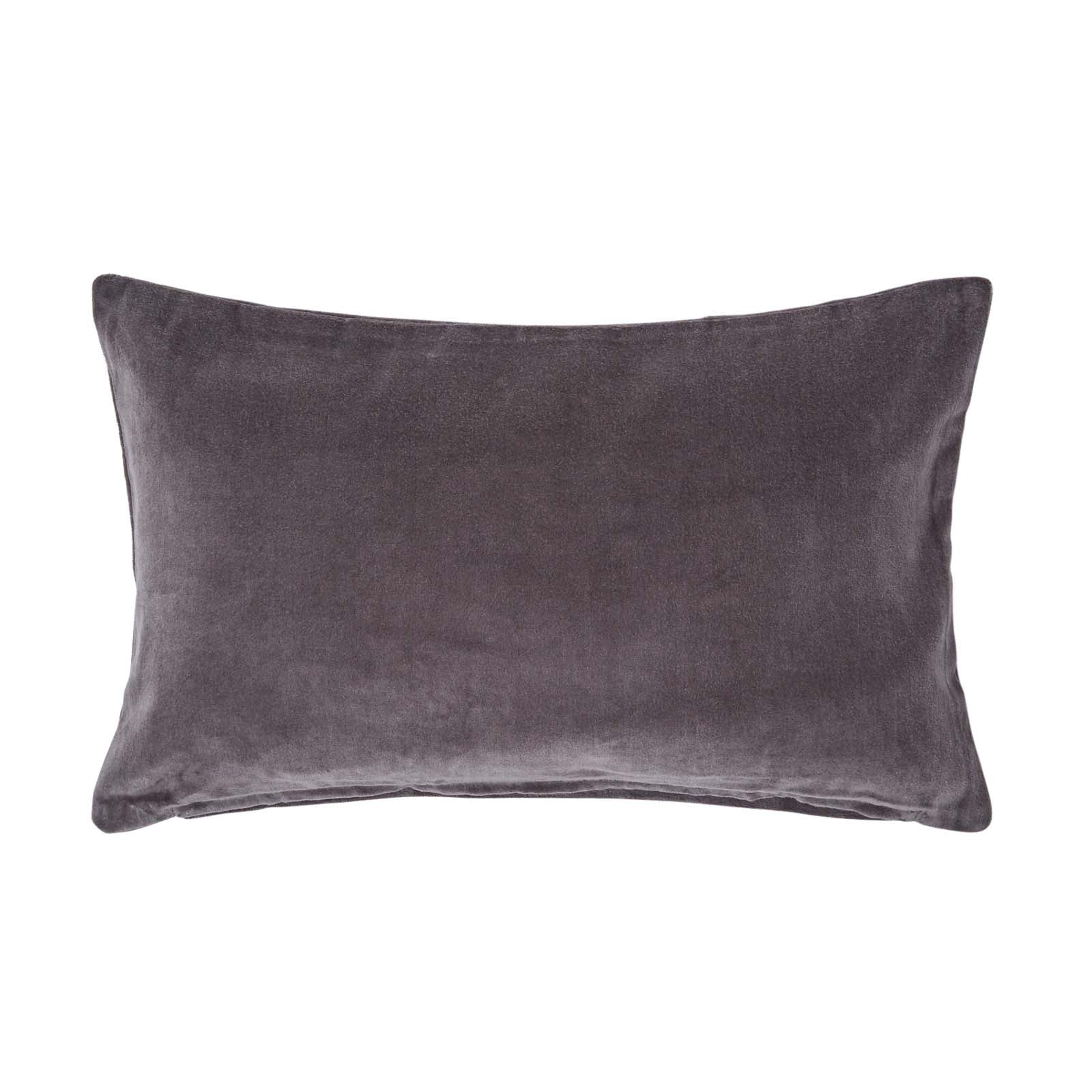 Luxury Cotton Velvet Cushion Cover | 30cm x 50cm | Dark Grey