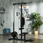 Pull Up Bar Stand Power Cage With Adjustable Seat | Black