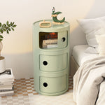 Cylindrical Multi-tiered Plastic Storage Drawer Unit | Green