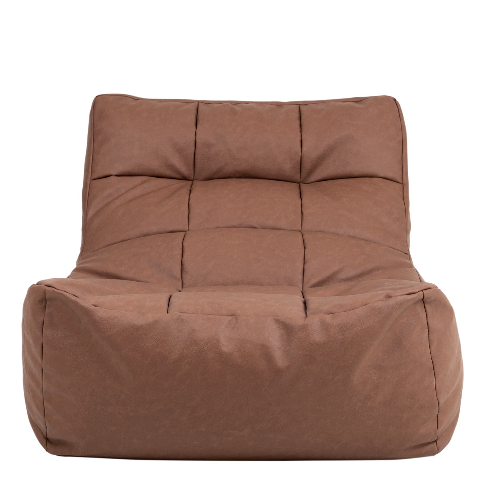 Lorenzo Faux Leather Bean Bag Lounger Brown Giant Bean Bags, Brown