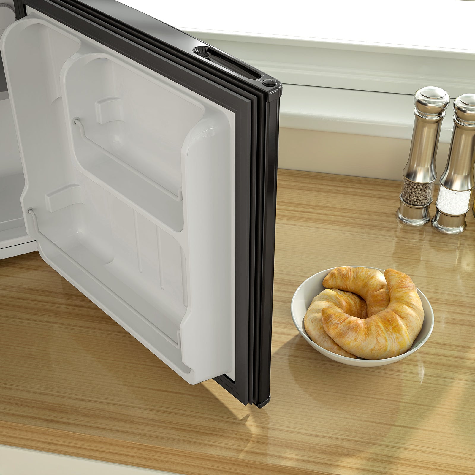 46l Counter Top Fridge Mini Fridge With Lock Chiller Box | One Size | Black