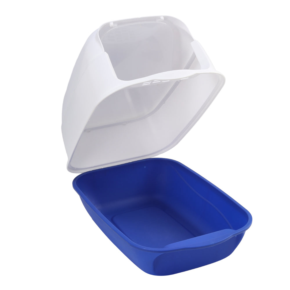 Detachable Cat Litter Box With Scoop Easy Clean Large Pet Toilet, Splash-proof, Odor Control, Portable Design | Blue