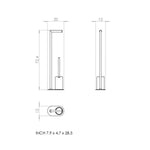 Paper Holder With Toilet Brush, Matt Black, Architect S+ Collection