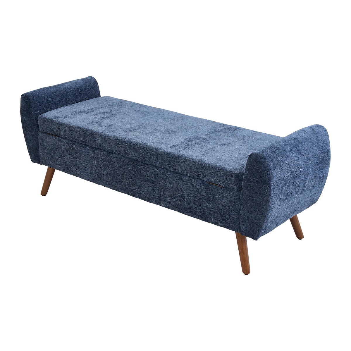 Modern Upholstered Storage Bench | Blue