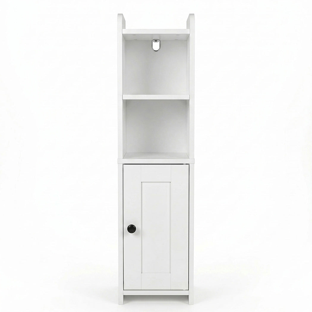 Bathroom Cabinet Slim Corner Storage Adjustable Shelves Pb Mdf | White
