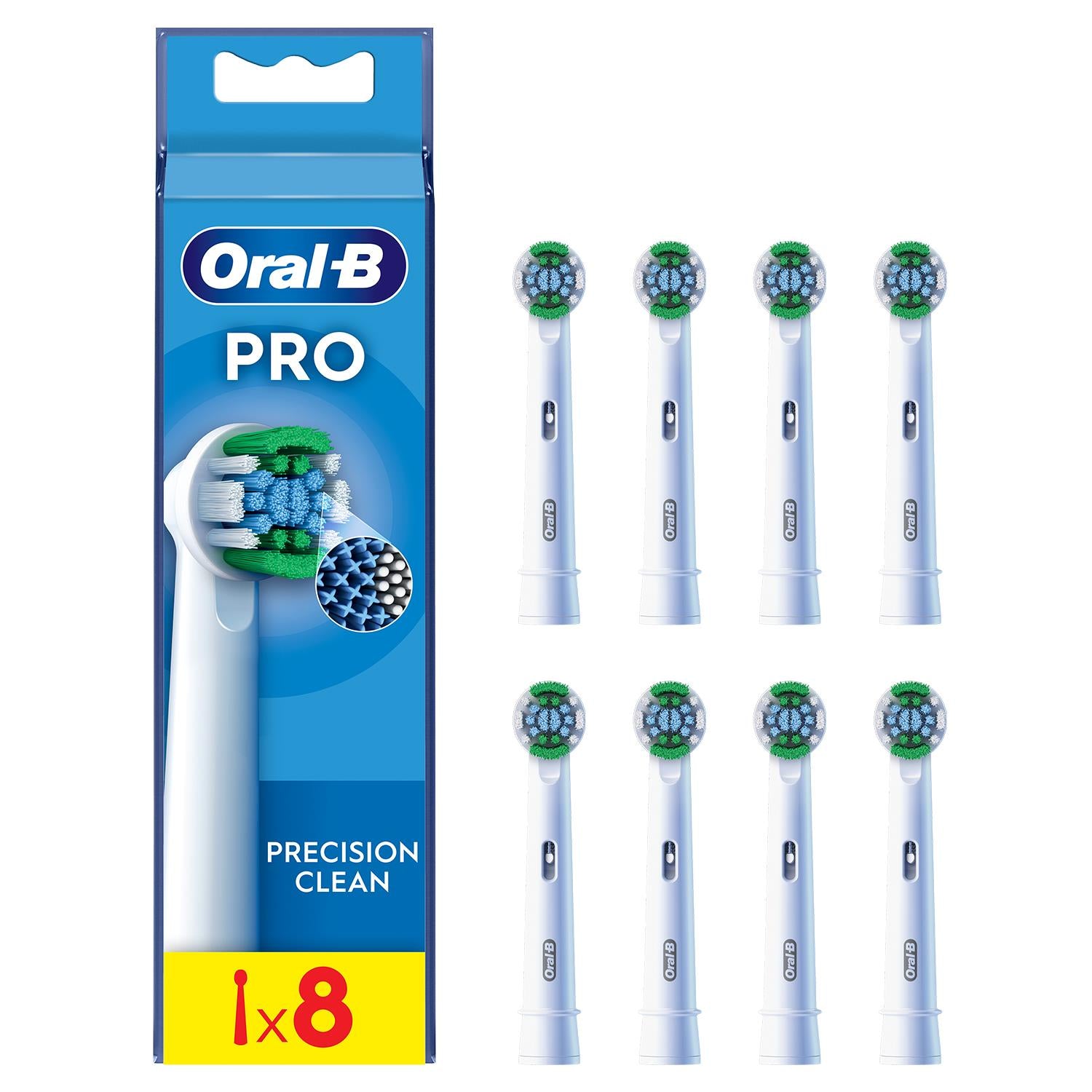 Precision Clean Toothbrush Refill Replacement Heads White, Pack Of 8