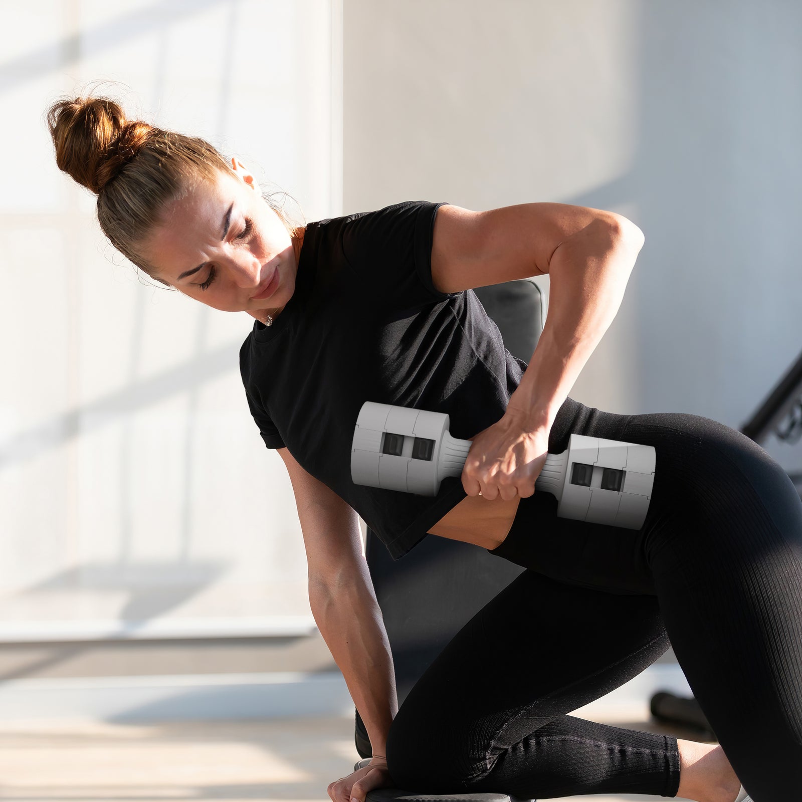 Adjustable Dumbbells Set Fast Adjust And Compact | White